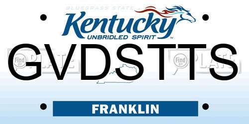 GVDSTTS Kentucky License Plate