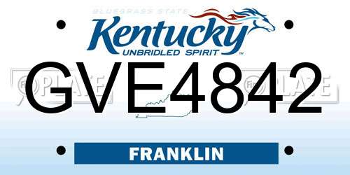 GVE4842 Kentucky License Plate