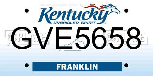 GVE5658 Kentucky License Plate