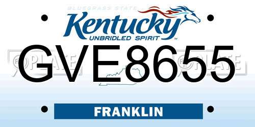 GVE8655 Kentucky License Plate