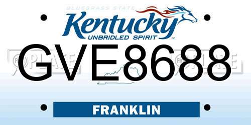 GVE8688 Kentucky License Plate