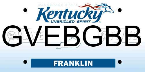 GVEBGBB Kentucky License Plate