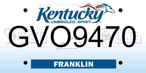 GVO9470 Kentucky License Plate