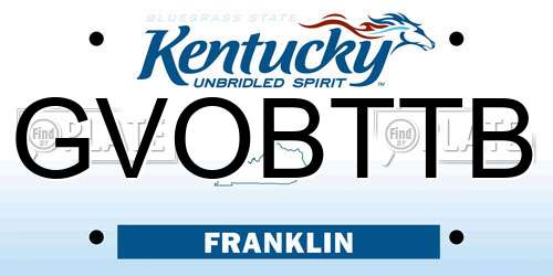 GVOBTTB Kentucky License Plate