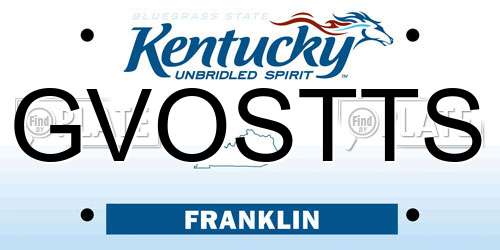 GVOSTTS Kentucky License Plate