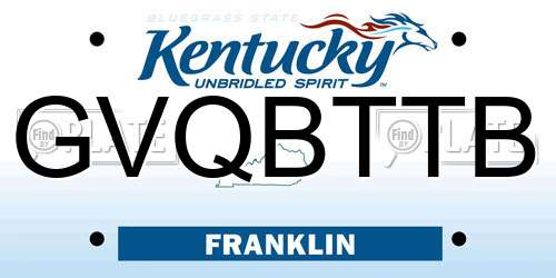 GVQBTTB Kentucky License Plate