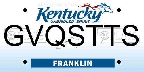 GVQSTTS Kentucky License Plate