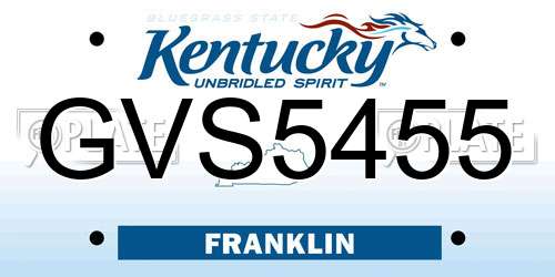 GVS5455 Kentucky License Plate