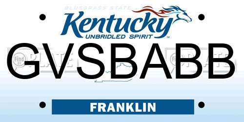 GVSBABB Kentucky License Plate