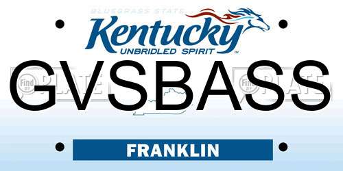 GVSBASS Kentucky License Plate