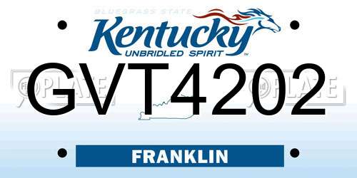 GVT4202 Kentucky License Plate