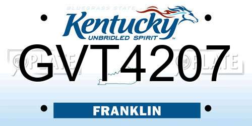 GVT4207 Kentucky License Plate