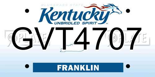 GVT4707 Kentucky License Plate