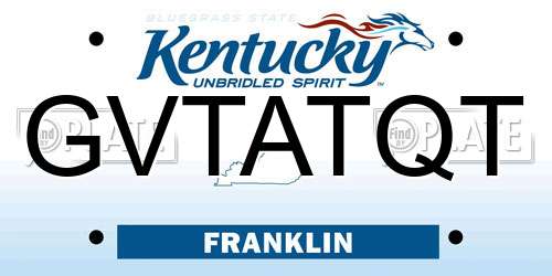GVTATQT Kentucky License Plate