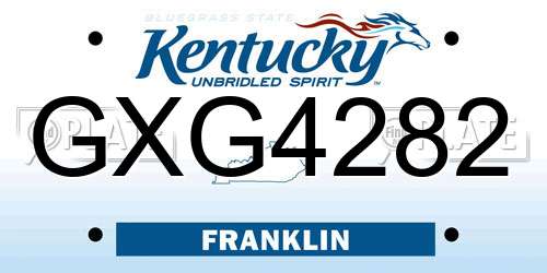 GXG4282 Kentucky License Plate