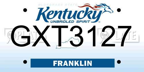 GXT3127 Kentucky License Plate