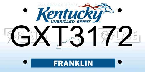 GXT3172 Kentucky License Plate