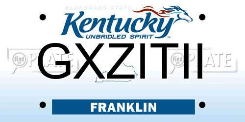 GXZITII Kentucky License Plate