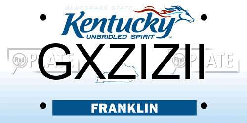 GXZIZII Kentucky License Plate