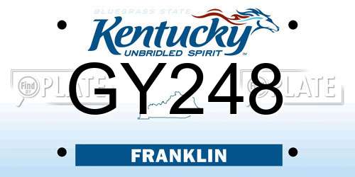 GY248 Kentucky License Plate