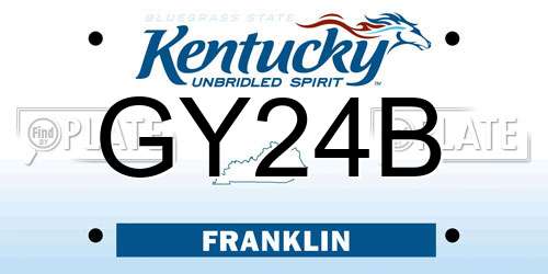 GY24B Kentucky License Plate