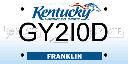 GY2I0D Kentucky License Plate