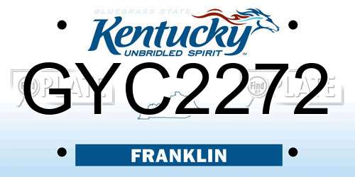 GYC2272 Kentucky License Plate