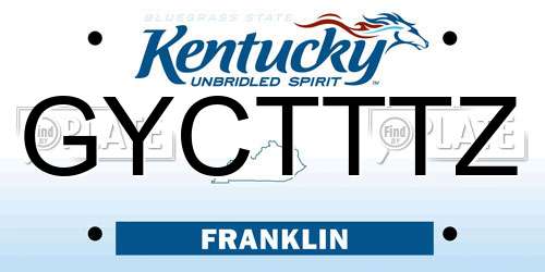GYCTTTZ Kentucky License Plate