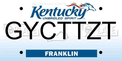 GYCTTZT Kentucky License Plate