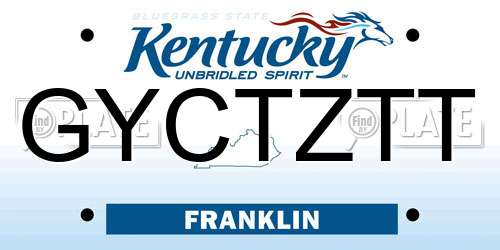 GYCTZTT Kentucky License Plate