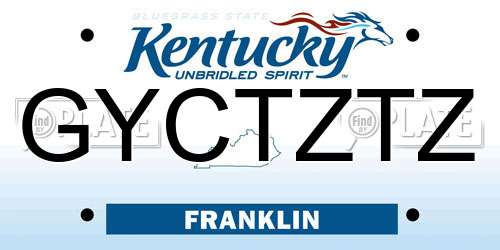 GYCTZTZ Kentucky License Plate