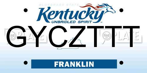 GYCZTTT Kentucky License Plate