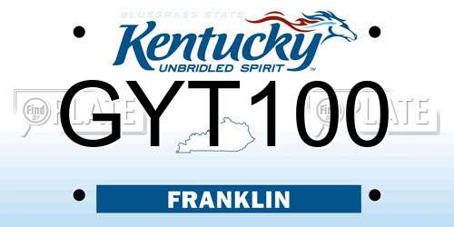 GYT100 Kentucky License Plate