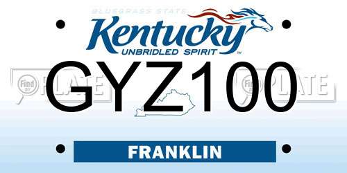 GYZ100 Kentucky License Plate