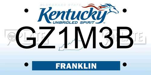 GZ1M3B Kentucky License Plate