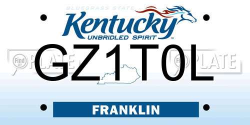 GZ1T0L Kentucky License Plate