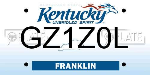 GZ1Z0L Kentucky License Plate