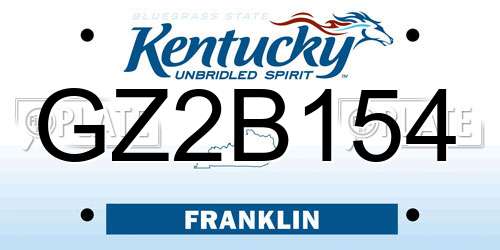 GZ2B154 Kentucky License Plate