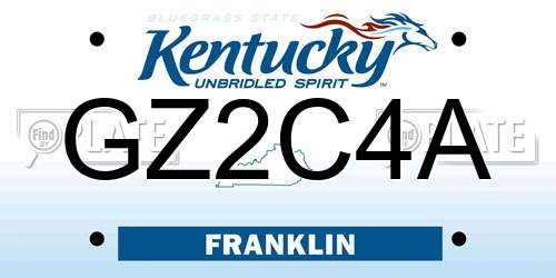GZ2C4A Kentucky License Plate
