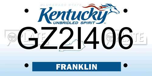 GZ2I406 Kentucky License Plate
