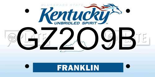 GZ2O9B Kentucky License Plate