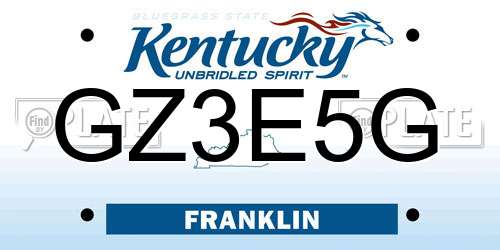 GZ3E5G Kentucky License Plate