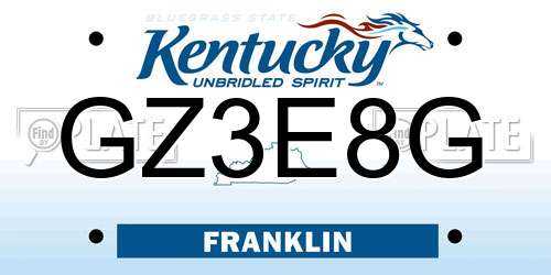 GZ3E8G Kentucky License Plate