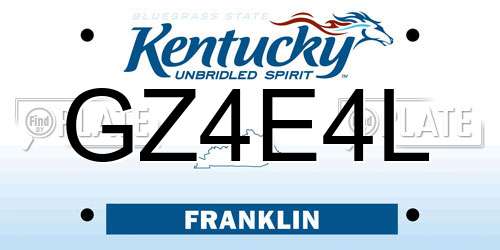 GZ4E4L Kentucky License Plate