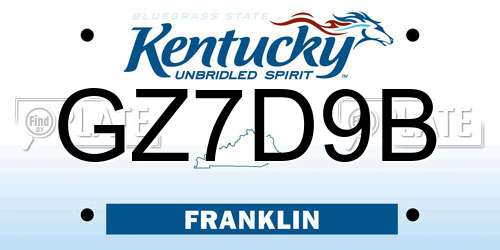 GZ7D9B Kentucky License Plate