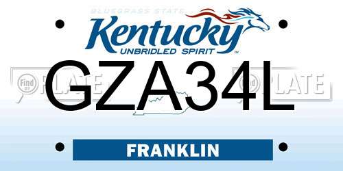 GZA34L Kentucky License Plate