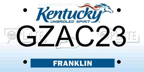 GZAC23 Kentucky License Plate