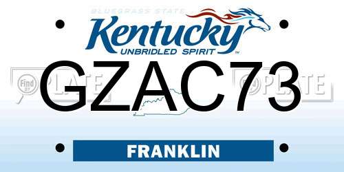 GZAC73 Kentucky License Plate