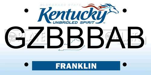 GZBBBAB Kentucky License Plate