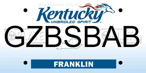 GZBSBAB Kentucky License Plate